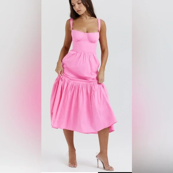 House of CB Elia pink midi dress NWT - Picture 3 of 15